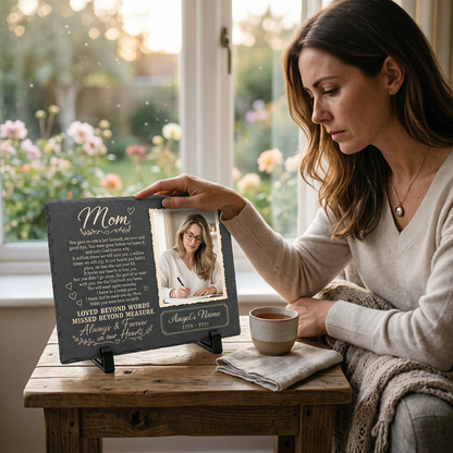 Personalized Mom Memorial Garden Stone – Rectangle Slate Gift for Loss of Mother - Image 4