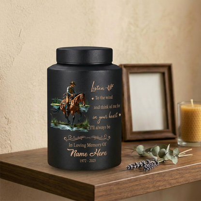 Personalized Cowboy Boots Hat Cross Stainless Steel Urn for Adult Human Ashes, Western Sympathy Present for Loss of Father Husband, Memorial Keepsake Urn, Memorial Gift, In Loving Memory - Image 4