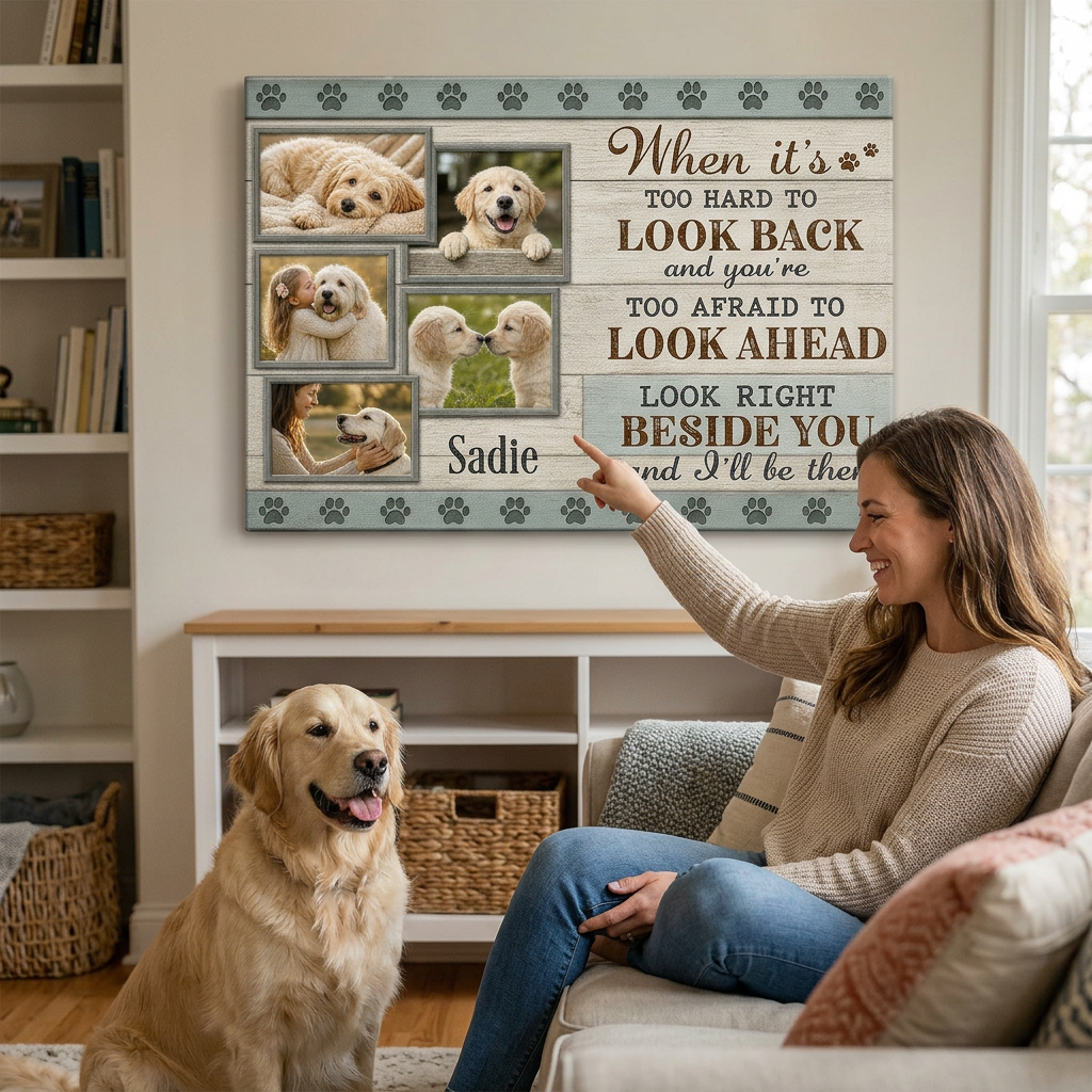 Personalized Pet Memorial Photo Collage Wall Canvas Dog Lover Loss Gift - Image 4