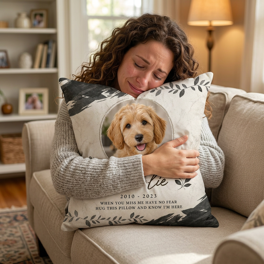 Personalized Pet Memorial Pillow With Photo - Dog Loss Remembrance Sympathy Gift for Pet Owners - Image 4