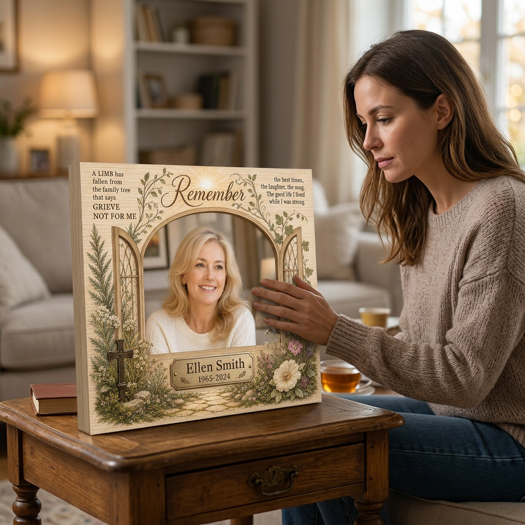 Personalized Memorial Wall Canvas Tree Remembrance Photo Sympathy Gift for Loss of Loved One - Image 4