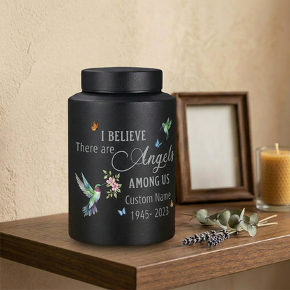 Personalized Hummingbird Angels Among Us Stainless Steel Cremation Urn for Human Ashes, Sympathy Bereavement Keepsake for Loss of Loved One, Memorial Keepsake Urn, Memorial Gift, In Loving Memory - Image 4