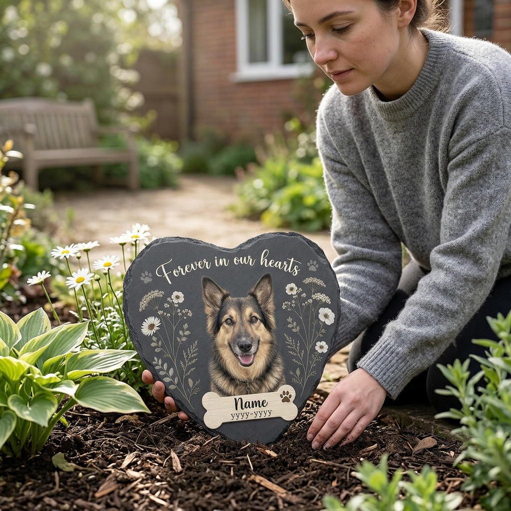 Personalized Pet Memorial Slate Stone with Photo, Custom Dog Loss Gift - Image 4