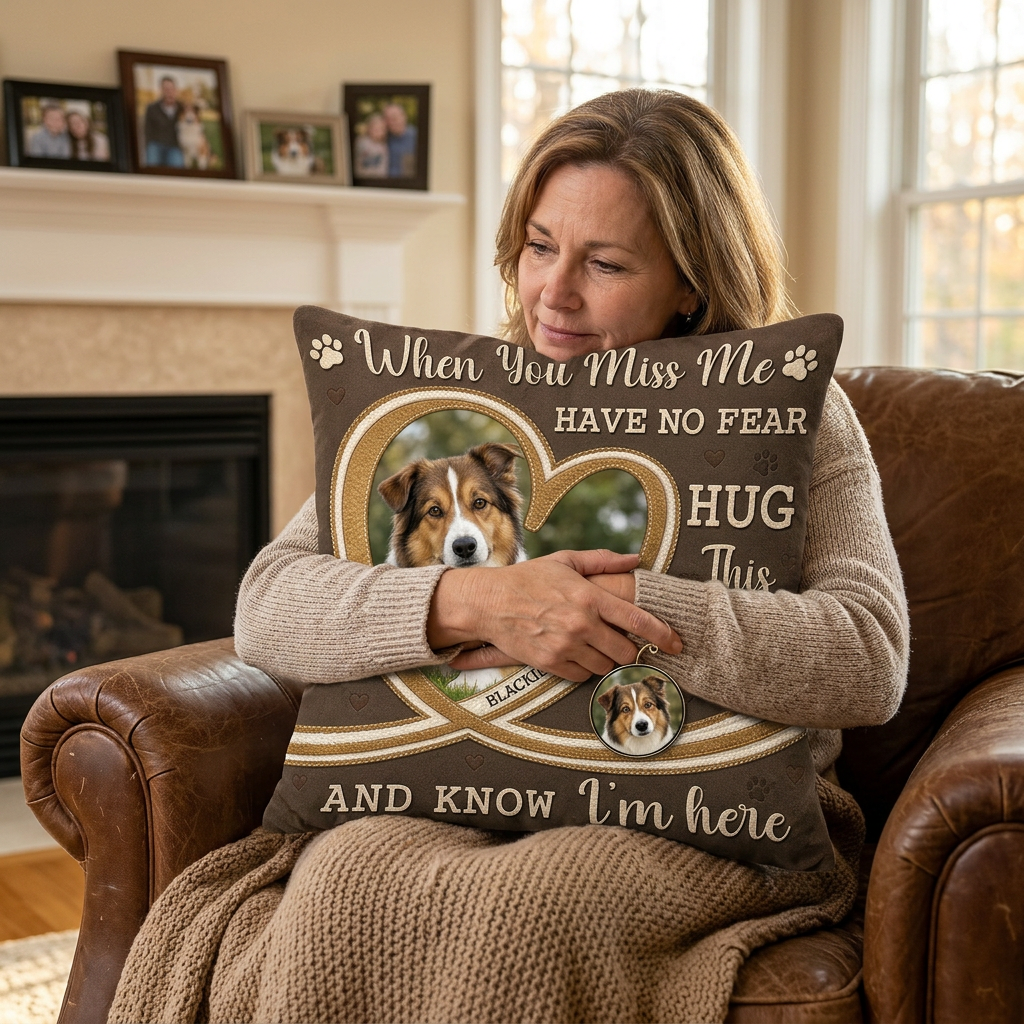 Personalized Pet Memorial Photo Pillow, Custom Dog Loss Remembrance & Sympathy Throw Pillow - Image 4