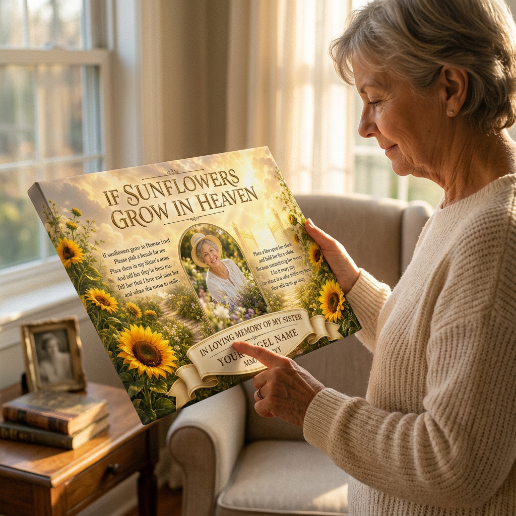 Personalized Sister Memorial Canvas with Custom Photo - In Loving Memory - Image 4