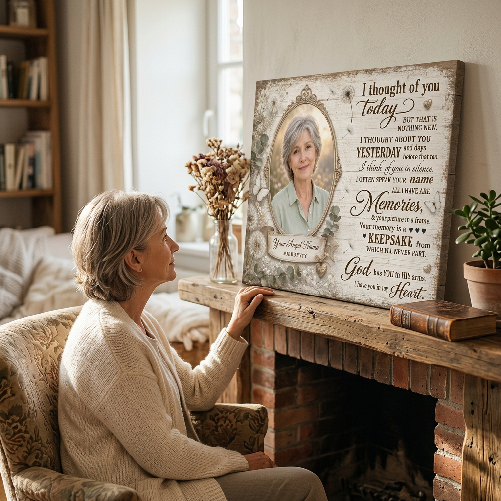 Personalized Memorial Wall Canvas for Loss of Loved One, Sympathy Remembrance Keepsake Gift - Image 4