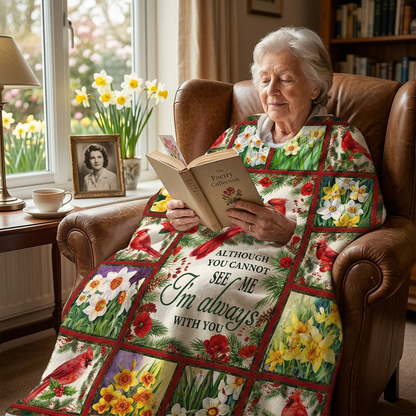Personalized Cardinal Memorial Fleece Blanket - Sympathy Gift for Loss of a Loved One - Image 4