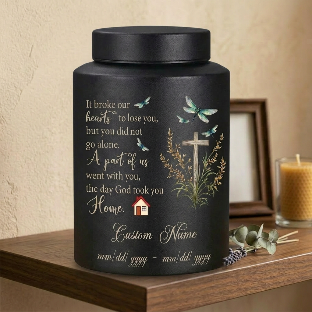 Personalized Dragonfly Stainless Steel Cremation Urn for Loss of Loved One Mother Father, Bereavement Ash Holder Small and Large Sizes, Memorial Keepsake Urn, Memorial Gift, In Loving Memory - Image 4