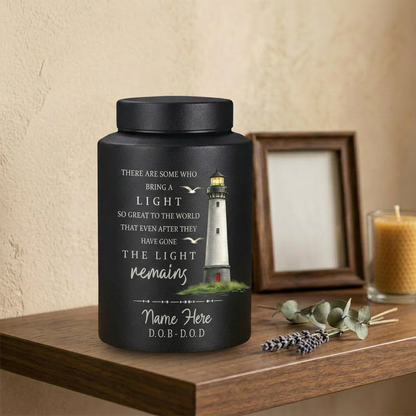 Personalized Lighthouse Stainless Steel Cremation Urn, Custom Name and Date Sympathy Keepsake for Loss of Loved One Family Member, Memorial Keepsake Urn, Memorial Gift, In Loving Memory - Image 4