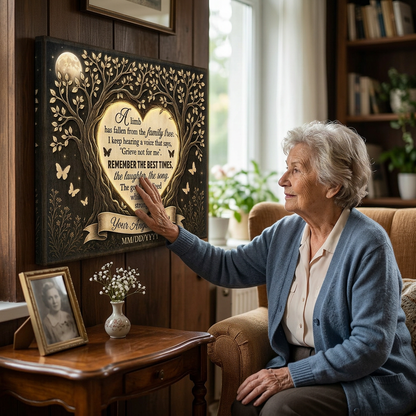 Personalized Memorial Family Tree Wall Canvas With Photo, Butterfly Remembrance Gift - Image 4