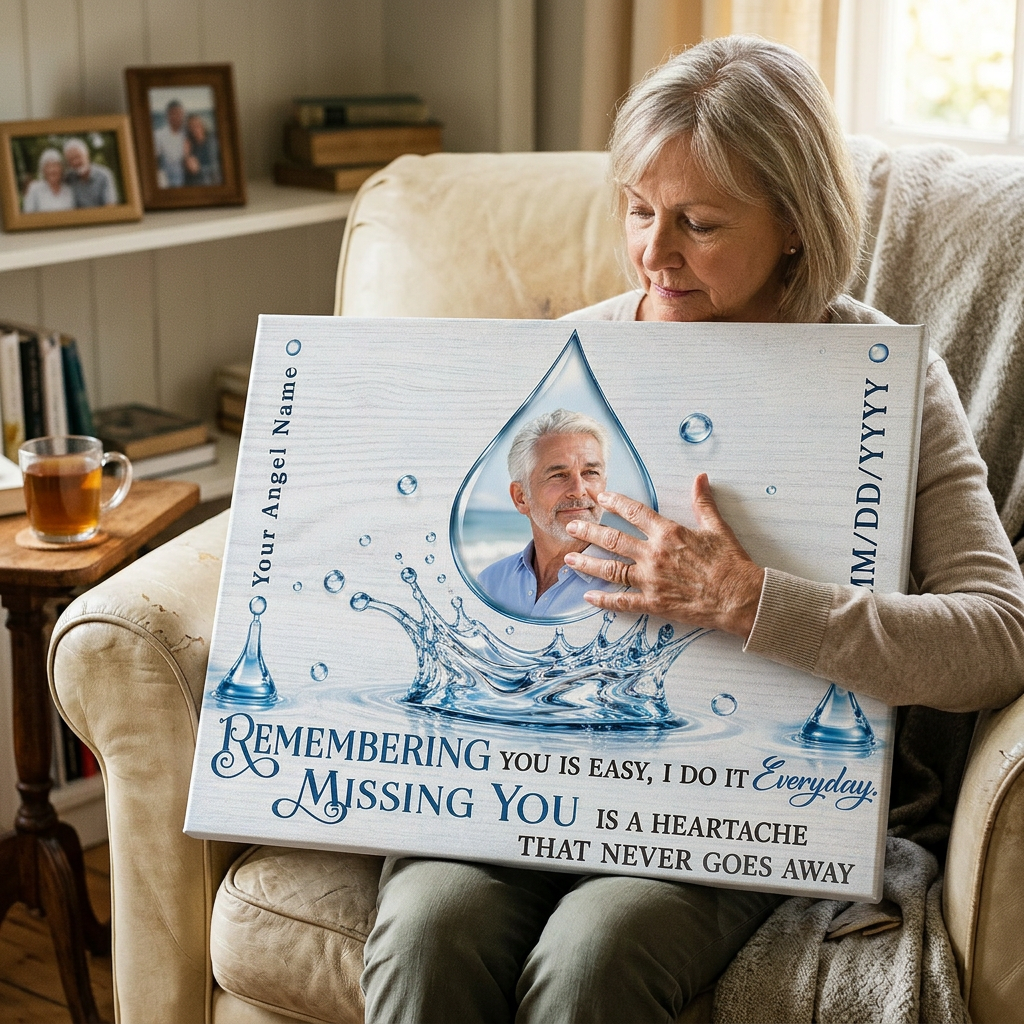 Personalized Memorial Wall Canvas for Loss of Loved One Remembrance Sympathy Gift - Image 4