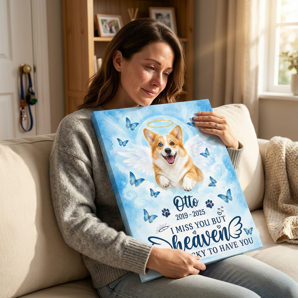 Personalized Pet Memorial Canvas Wall Art with Angel Wings - Dog Loss Remembrance Gift - Image 4