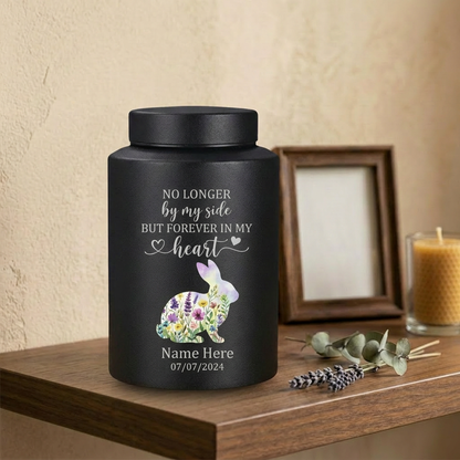 Personalized Rabbit No Longer By My Side In My Heart UV Printed Metal Pet Loss Bereavement Sympathy Present For Bunny Owners 2 Sizes Memorial Keepsake Urn, Memorial Gift, In Loving Memory - Image 4
