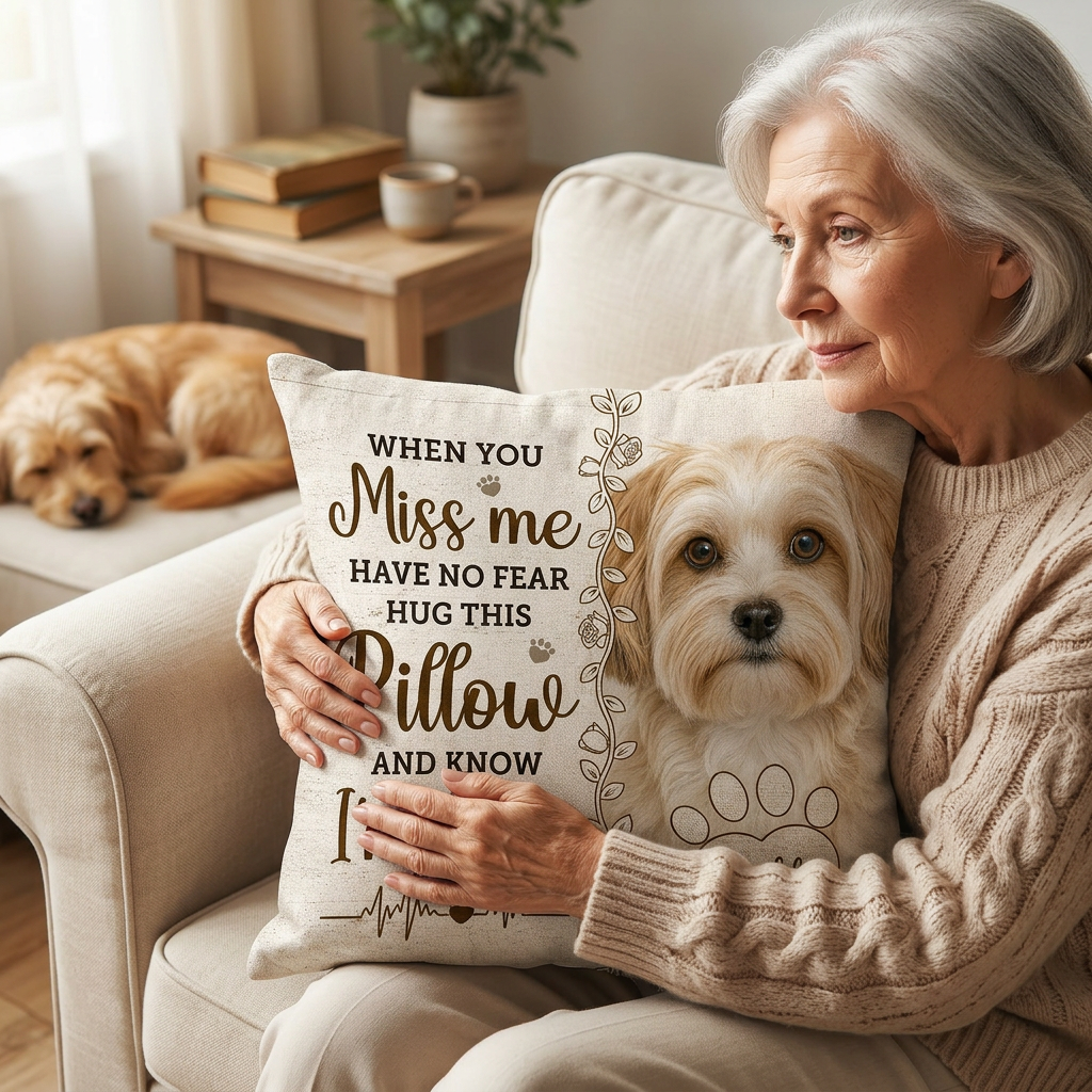 Personalized Pet Memorial Photo Pillow, Custom Dog Name Throw Pillow, Dog Loss Sympathy Gift - Image 4