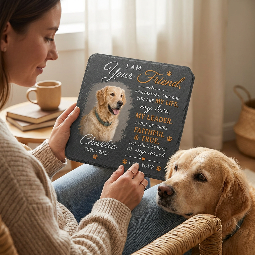 Personalized Dog Memorial Garden Stone with Photo – Pet Loss Remembrance Gift - Image 4