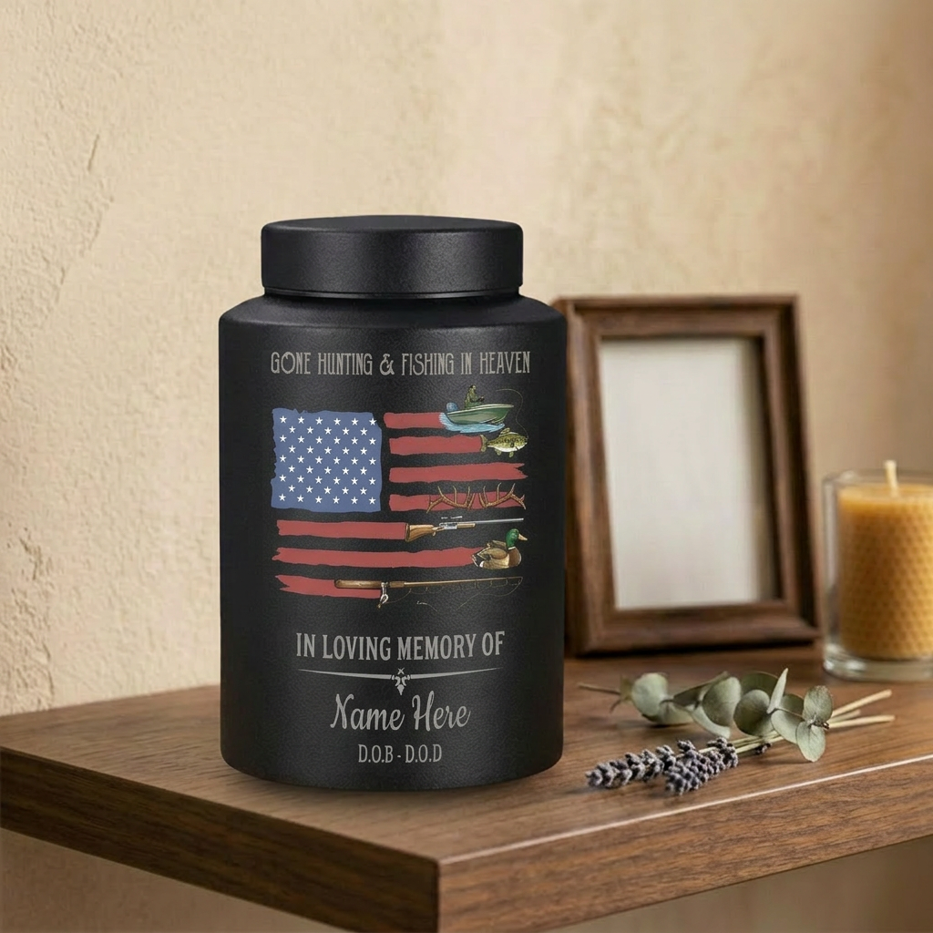 Personalized Bass Fishing Cremation Urns for Human Ashes Stainless Steel Hunter Fisherman Remembrance Sympathy Condolence Gift Large 7.5x5.1 Memorial Keepsake Urn, Memorial Gift, In Loving Memory - Image 4