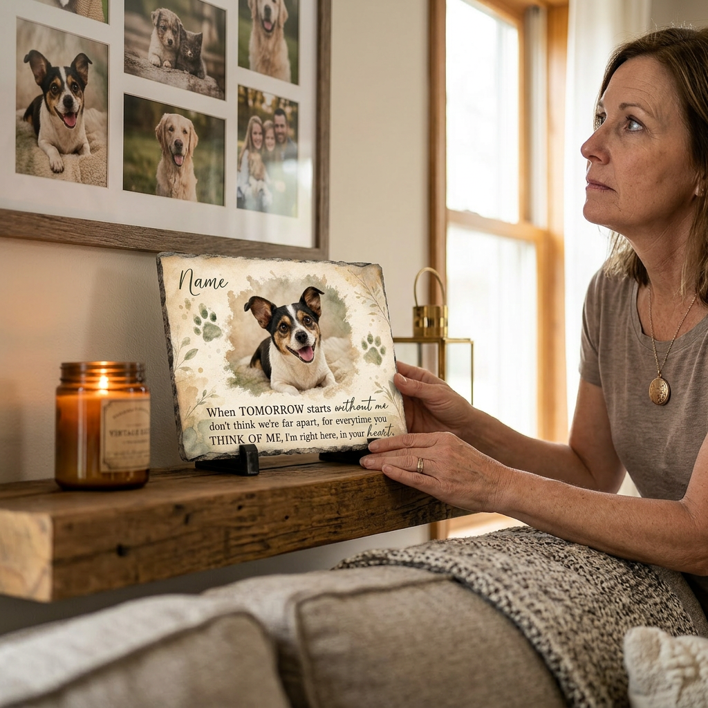 Personalized Dog Memorial Garden Stone With Photo, Pet Loss Sympathy Gift - Image 4