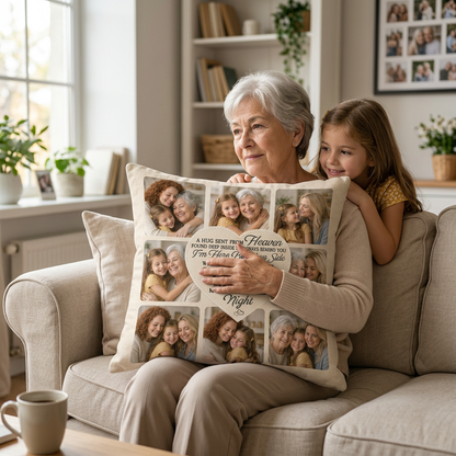 Personalized Photo Collage Memorial Pillow - A Hug Sent From Heaven Remembrance Gift for Family - Image 4