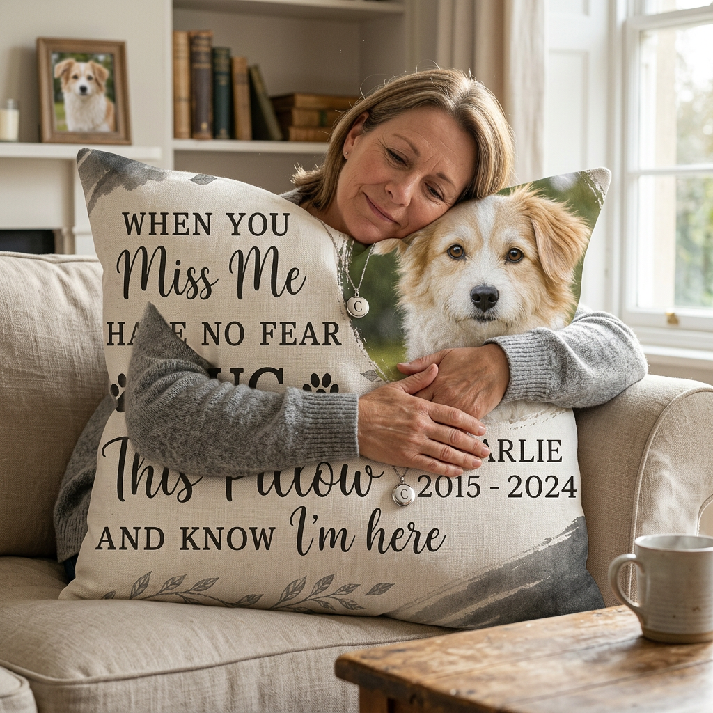 Personalized Pet Memorial Pillow with Photo - Custom Dog Loss Remembrance Throw Pillow Sympathy Gift - Image 4