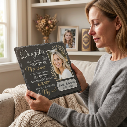 Personalized Daughter Memorial Garden Stone with Photo, Sympathy Gift for Loss of Daughter - Image 4