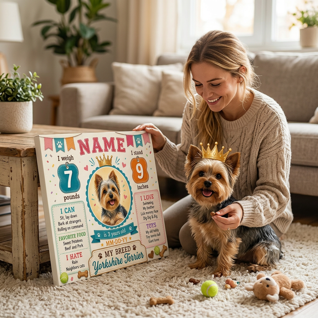 Personalized Dog Birthday Canvas – Custom First Birthday Gift for Pet Owners - Image 4