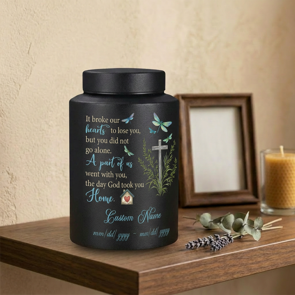 Personalized Dragonfly Stainless Steel Cremation Urn for Loss of Loved One Mother Father, Bereavement Ash Holder Small and Large Sizes, Memorial Keepsake Urn, Memorial Gift, In Loving Memory - Image 4