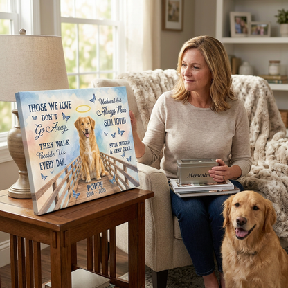 Personalized Pet Memorial Wall Canvas with Photo, Name & Years - Dog Loss Sympathy Gift - Image 4
