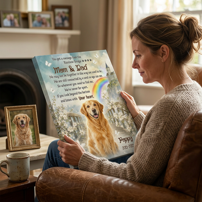 Personalized Pet Memorial Canvas Wall Art - Dog Loss Rainbow Bridge Sympathy Gift - Image 4