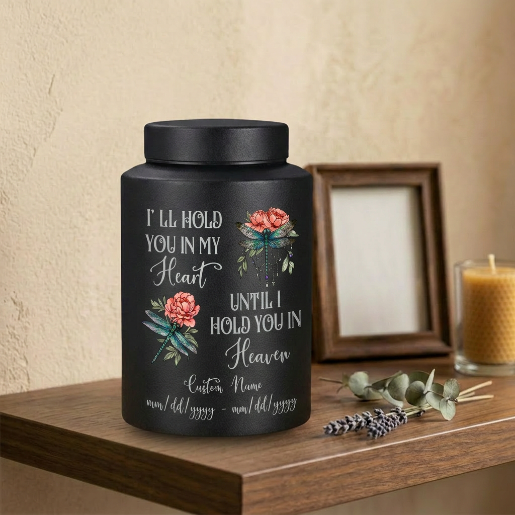 Personalized Dreamy Dragonfly UV Printed Stainless Steel Cremation Urn For Adult Human Ashes Sympathy Funeral Bereavement Display Memorial Keepsake Urn, Memorial Gift, In Loving Memory - Image 4