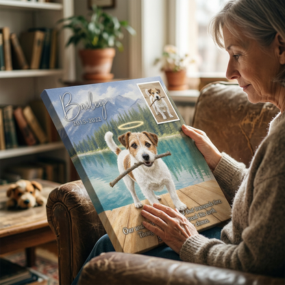 Personalized Dog Memorial Canvas Wall Art Custom Pet Loss Portrait Photo Gift - Image 4