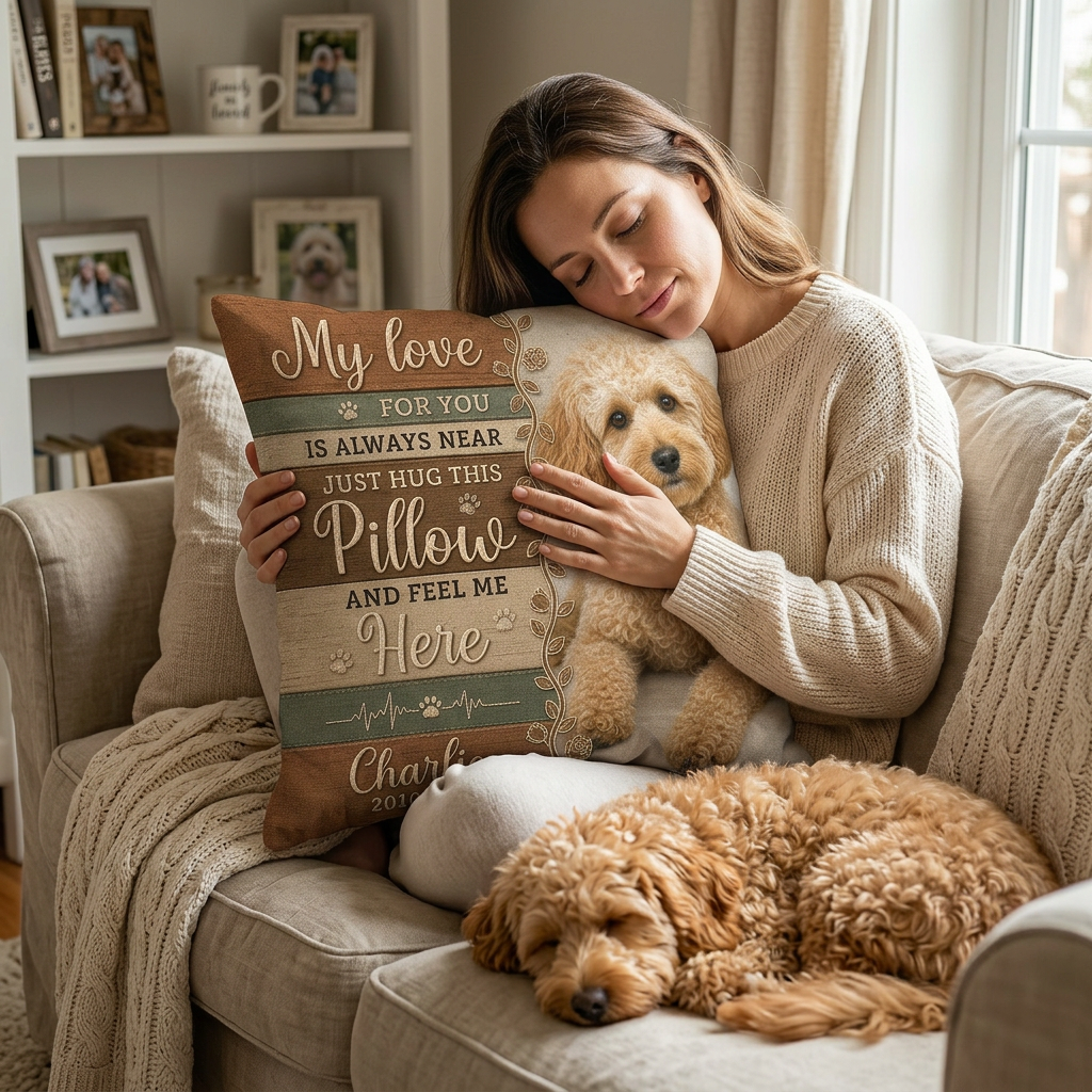Personalized Pet Memorial Pillow Custom Photo Dog Loss Remembrance Sympathy Gift - Image 4