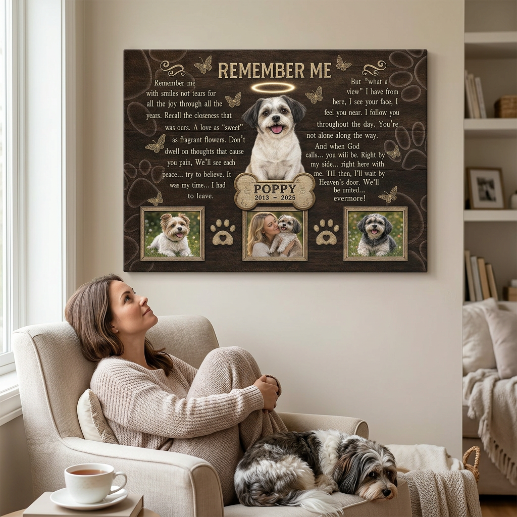 Personalized Pet Memorial Wall Canvas - Custom Dog Photo Remembrance Gift for Pet Loss - Image 4