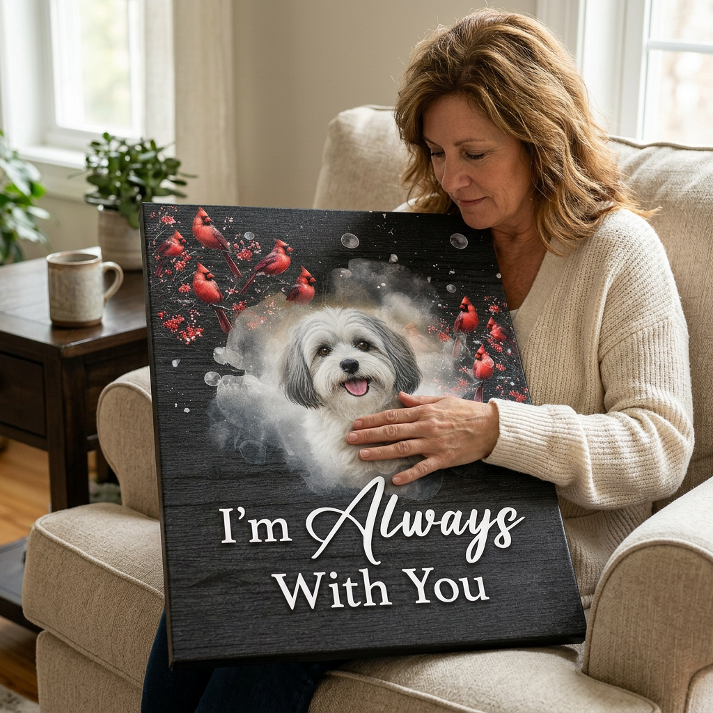 Personalized Pet Memorial Wall Canvas Cardinal Bird I'm Always With You - Image 4
