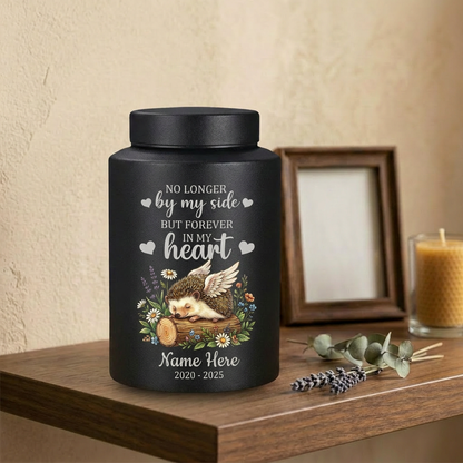 Personalized Hedgehog UV Printed Stainless Steel Urn for Human or Pet Ashes, Custom Bereavement Tribute in Silver Black Gold Red, Memorial Keepsake Urn, Memorial Gift, In Loving Memory - Image 4
