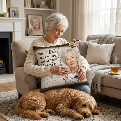 Personalized Memorial Photo Pillow Calendar Date Remembrance Gift for Loss of Loved One - Image 4