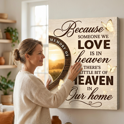 Personalized Memorial Wall Canvas In Loving Memory Heart Photo Sympathy Gift for Loss of Loved One - Image 4