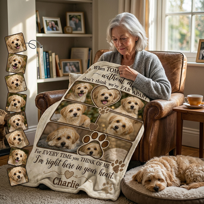 Personalized Pet Memorial Photo Fleece Blanket - When Tomorrow Starts Without Me Dog Loss Gift - Image 4