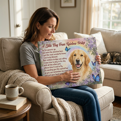 Personalized Pet Memorial Canvas Wall Art - Custom Dog Photo Rainbow Bridge Sympathy Gift - Image 4