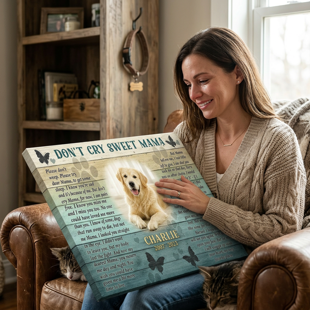 Personalized Dog Memorial Wall Canvas, Custom Pet Photo Sympathy Gift for Loss of a Dog Mom - Image 4