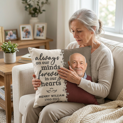 Personalized Photo Memorial Pillow - Have No Fear Sympathy Gift for Loss of Dad or Husband - Image 4