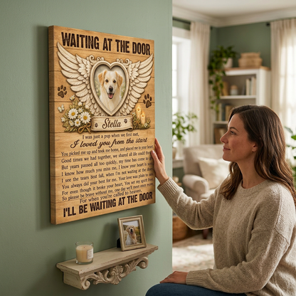 Personalized Pet Memorial Angel Wings Photo Wall Canvas - Dog Loss Remembrance Gift - Image 4