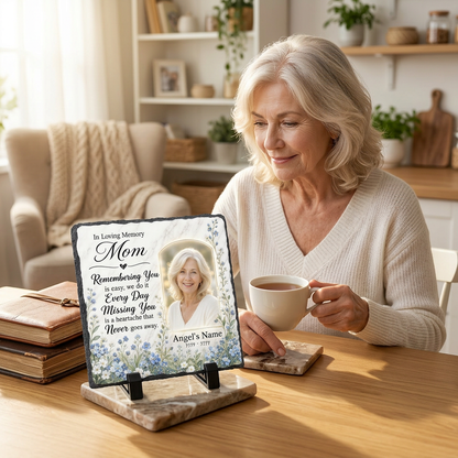 Personalized Mom Memorial Slate Garden Stone With Photo for Loss of Mom Gift - Image 4