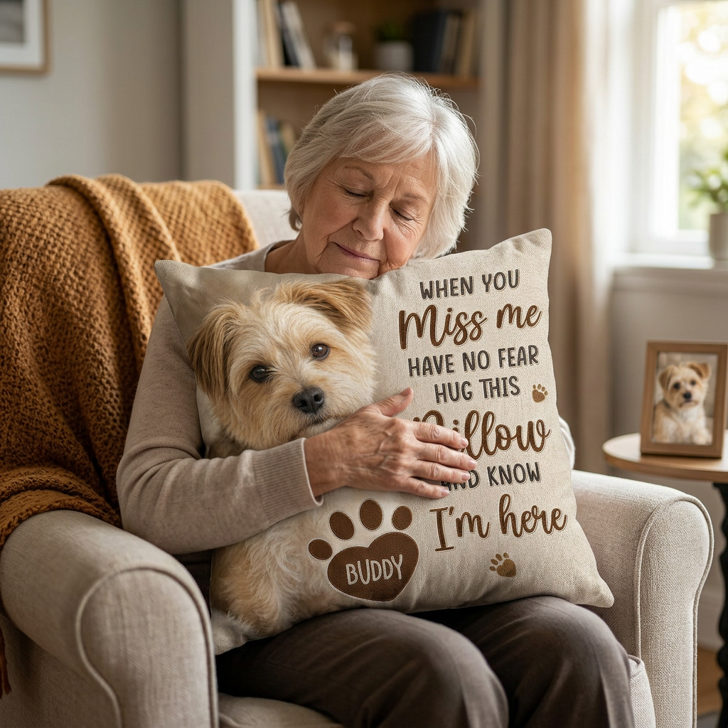 Personalized Pet Memorial Photo Pillow, Custom Dog Remembrance Gift for Pet Lovers - Image 4