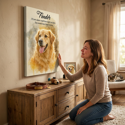 Personalized Pet Memorial Watercolor Portrait Wall Canvas Dog Loss Gift - Image 4