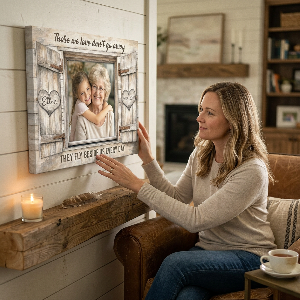 Personalized Memorial Photo Canvas Wall Art, Sympathy Gift for Grandmother - Image 4