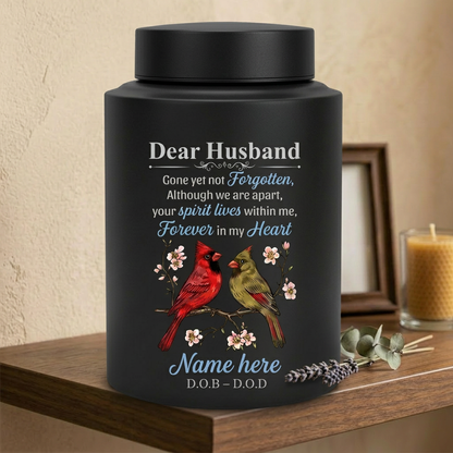Personalized Couple in Heaven Dear Husband UV Print Stainless Steel Cremation Urn Loss of Husband Sympathy Gift for Widow 2 Sizes Memorial Keepsake Urn, Memorial Gift, In Loving Memory - Image 4