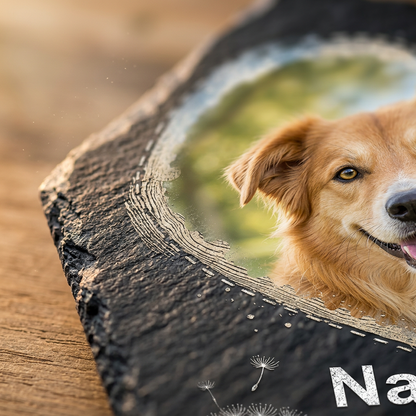 Personalized Dog Memorial Photo Rock Slate Garden Stone – Pet Loss Gift - Image 5