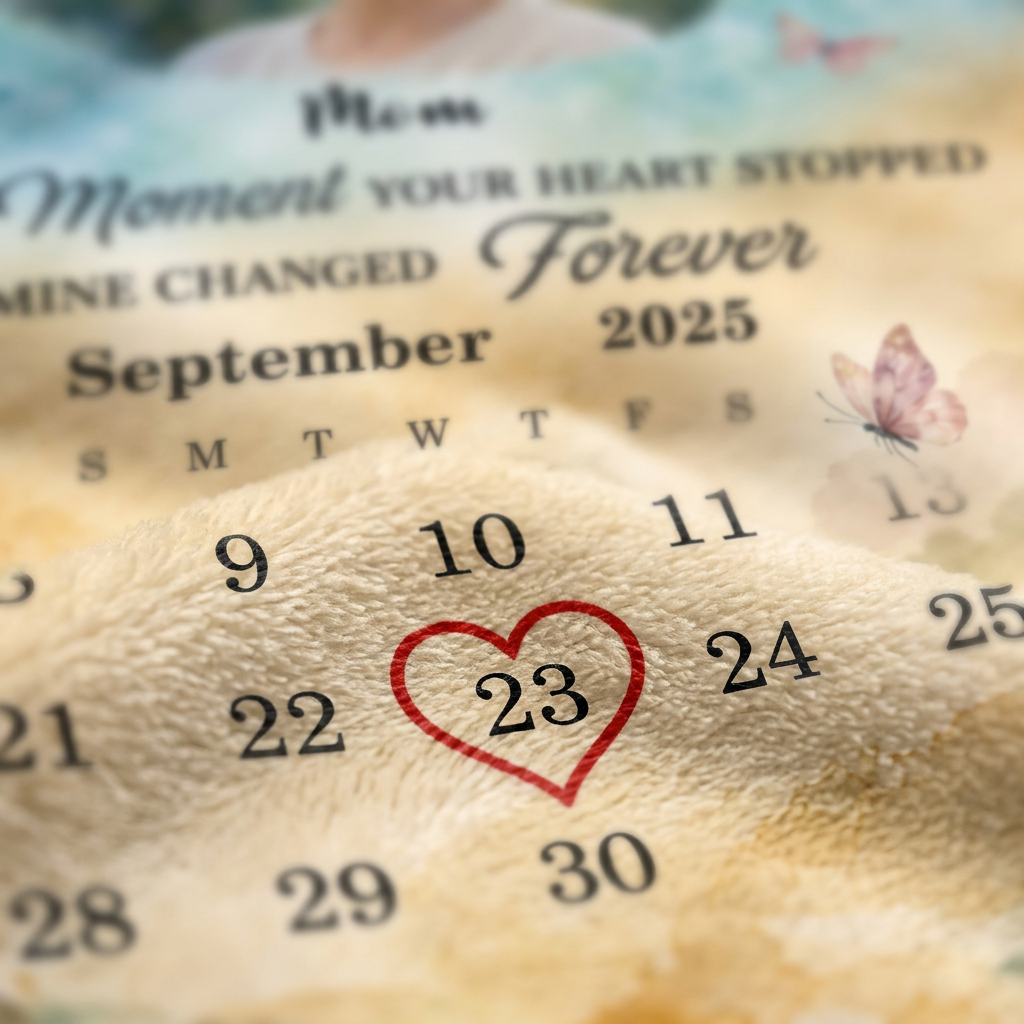 Personalized Memorial Photo Calendar Fleece Blanket for Loss of Mom, Mother Remembrance Gift - Image 5