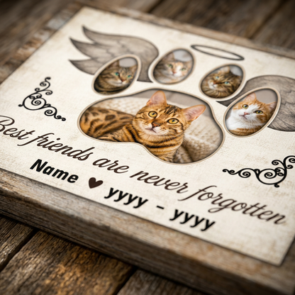 Personalized Cat Memorial Photo Collage Canvas Wall Art – Custom Pet Loss Gift - Image 5