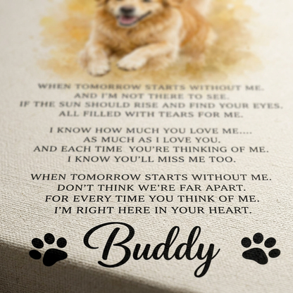 Personalized Pet Memorial Wall Canvas – Custom Dog Loss Remembrance Gift - Image 5